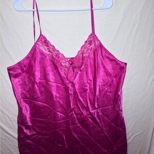 Vintage SECRET TREASURES  Pink Slip Dress With Lace Details size 2X Floral